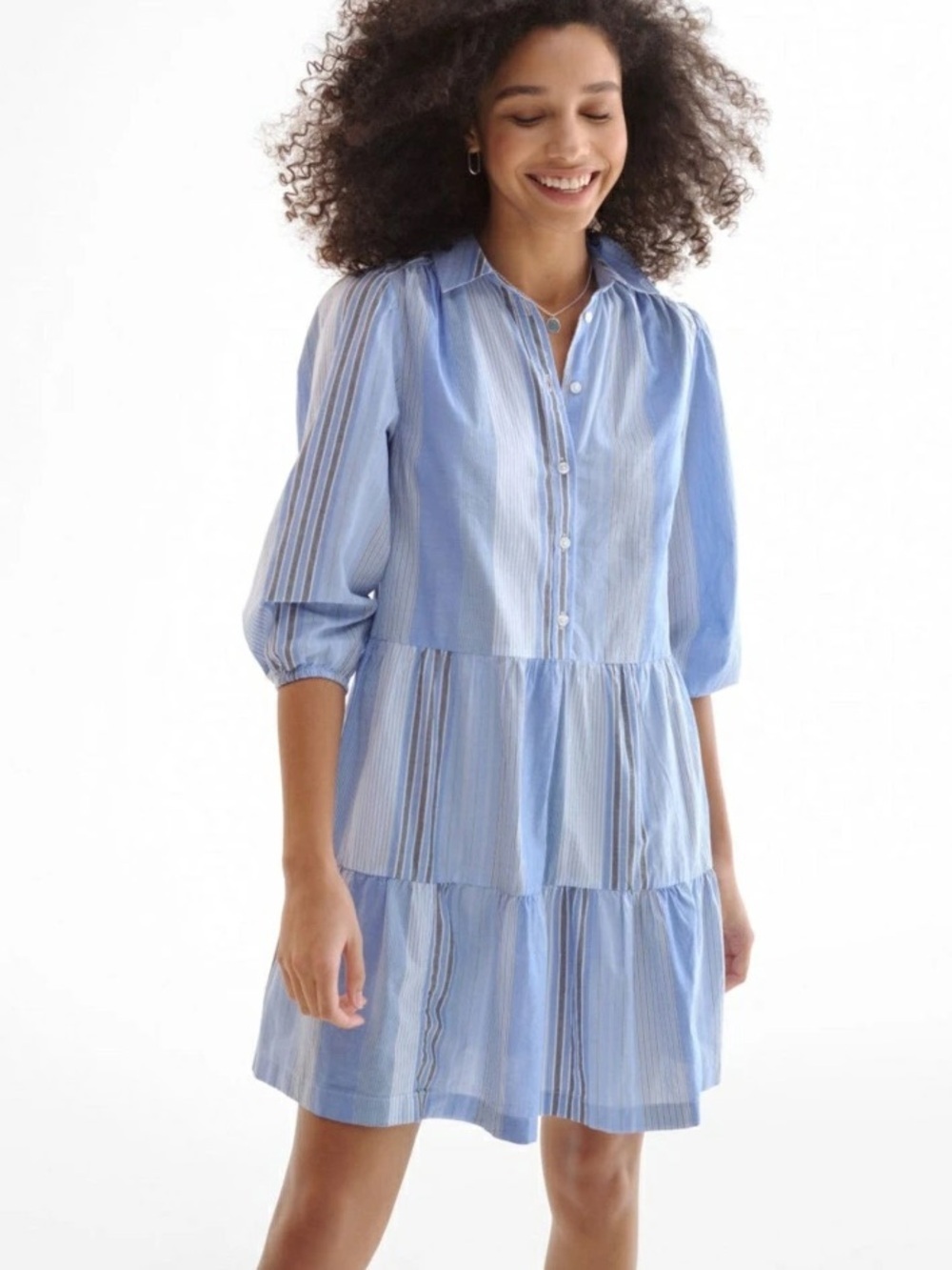 Gap Puff Sleeve Tiered Dress